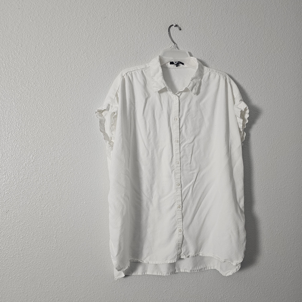 QUINCE White Short-Sleeve Button-Up Shirt - Classic  Style SZ XL